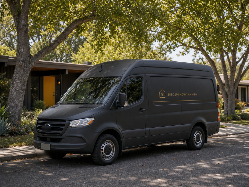 Graphite Sub-Zero Mountain View service van parked on a residential street